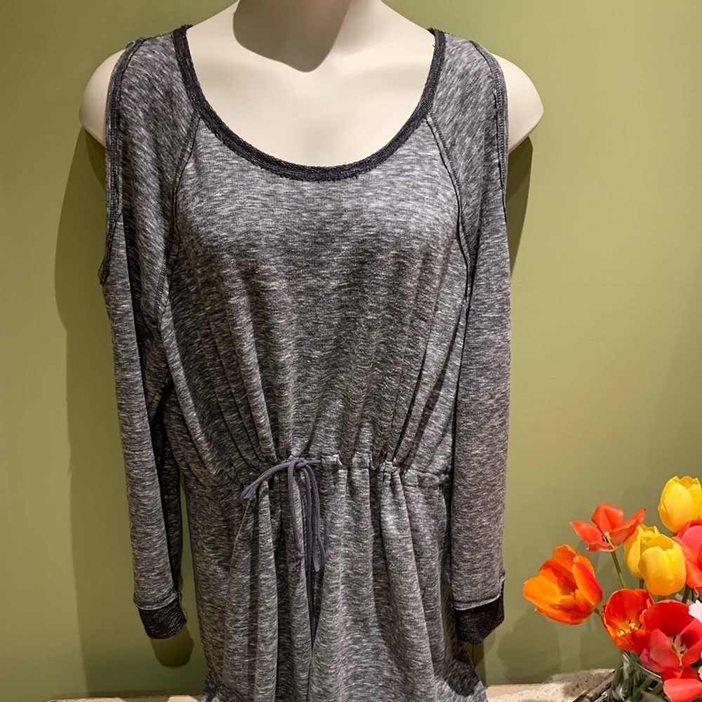 draw string dress w/open shoulders